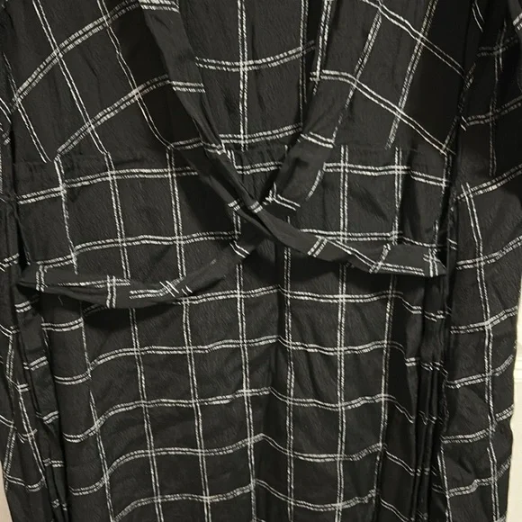 Long Tall Sally Black Dress Twist Detail Check Woven Plus Size 20 - Picture 5 of 9